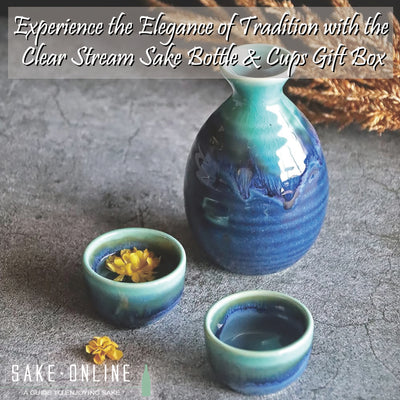 Experience the Elegance of Tradition with the Clear Stream Sake Bottle & Cups Gift Box