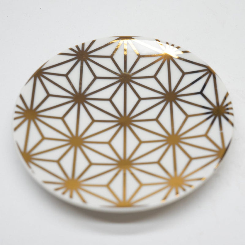 Edo Komon Minoyaki Small Plate 5p Gift Set (White)