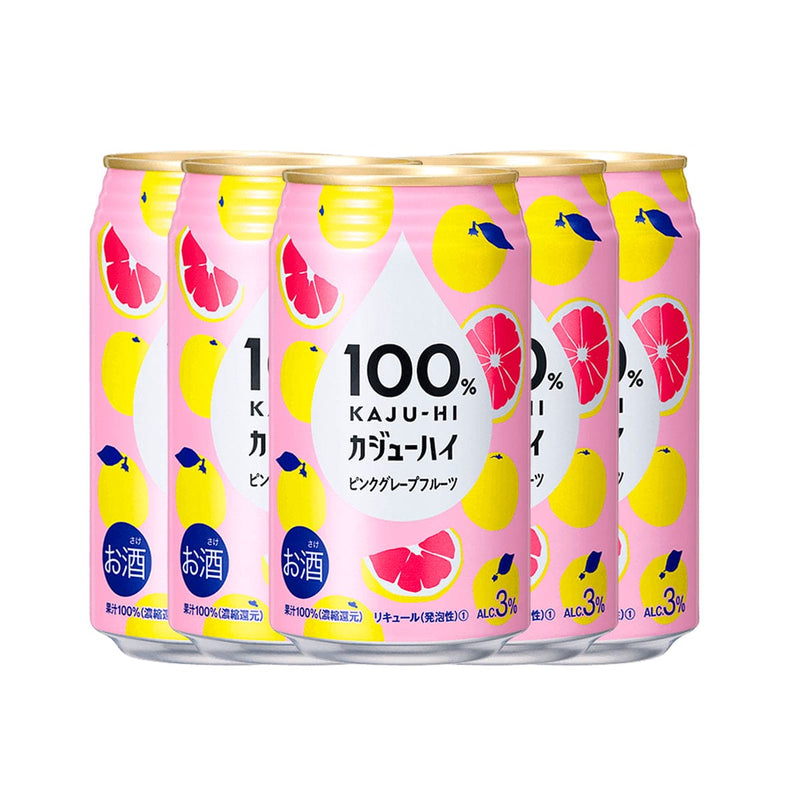 x6 cans 100% KAJU-HI Pink Grapefruit CHU-HI 340ml